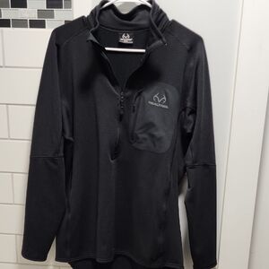 Realtree Black Long-Sleeve Quarter Zip Pullover